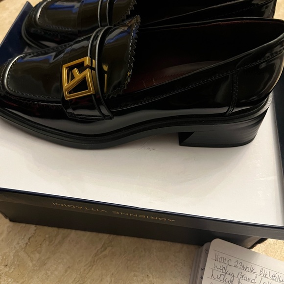 Franco Sarto - Gloria Black Loafers with Gold Accent - Picture 2 of 7